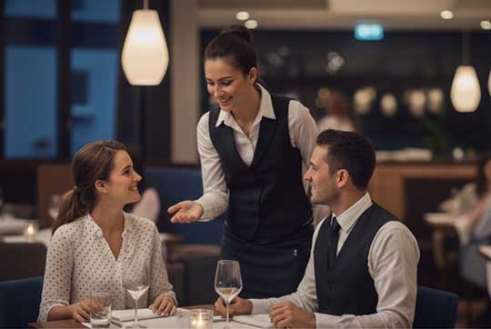 Accueil au restaurant